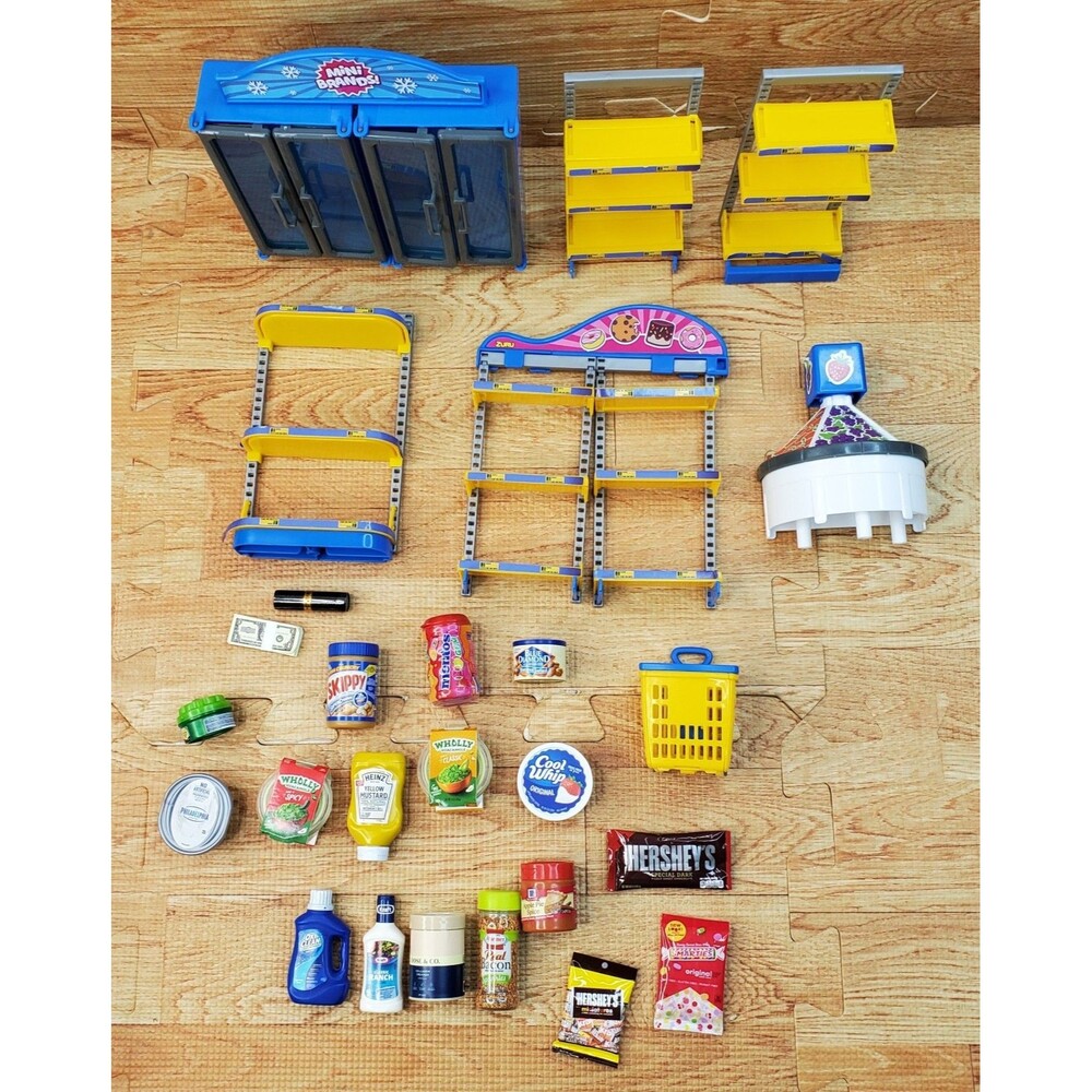 Mini Brands Fill The Fridge Bundle Shelf Fridge Basket Food Lot of 25+